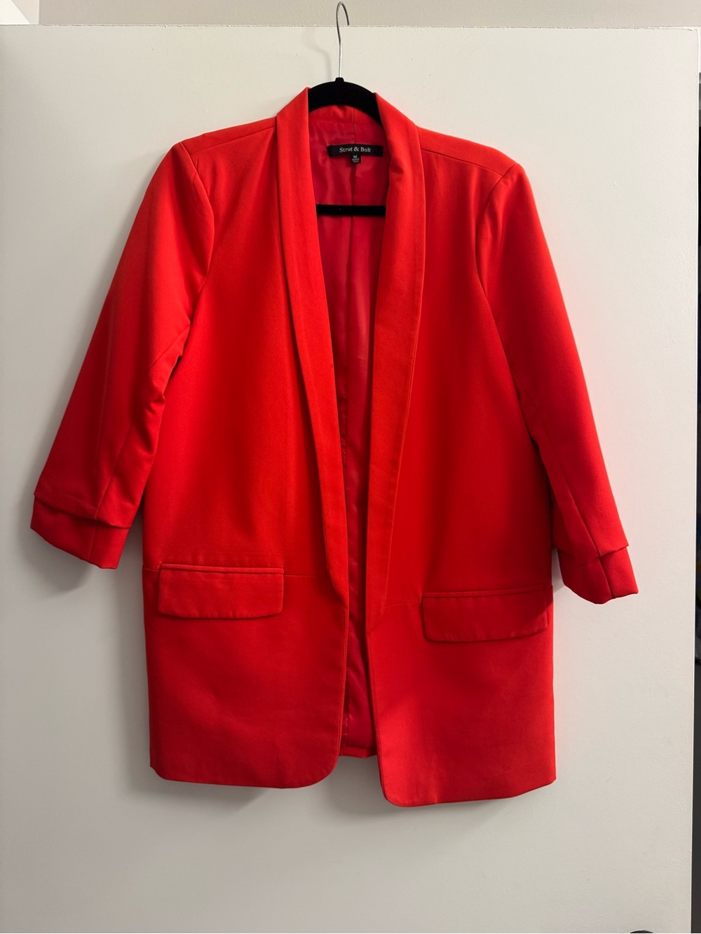 Bright Red Open Blazer by Street & Spruce